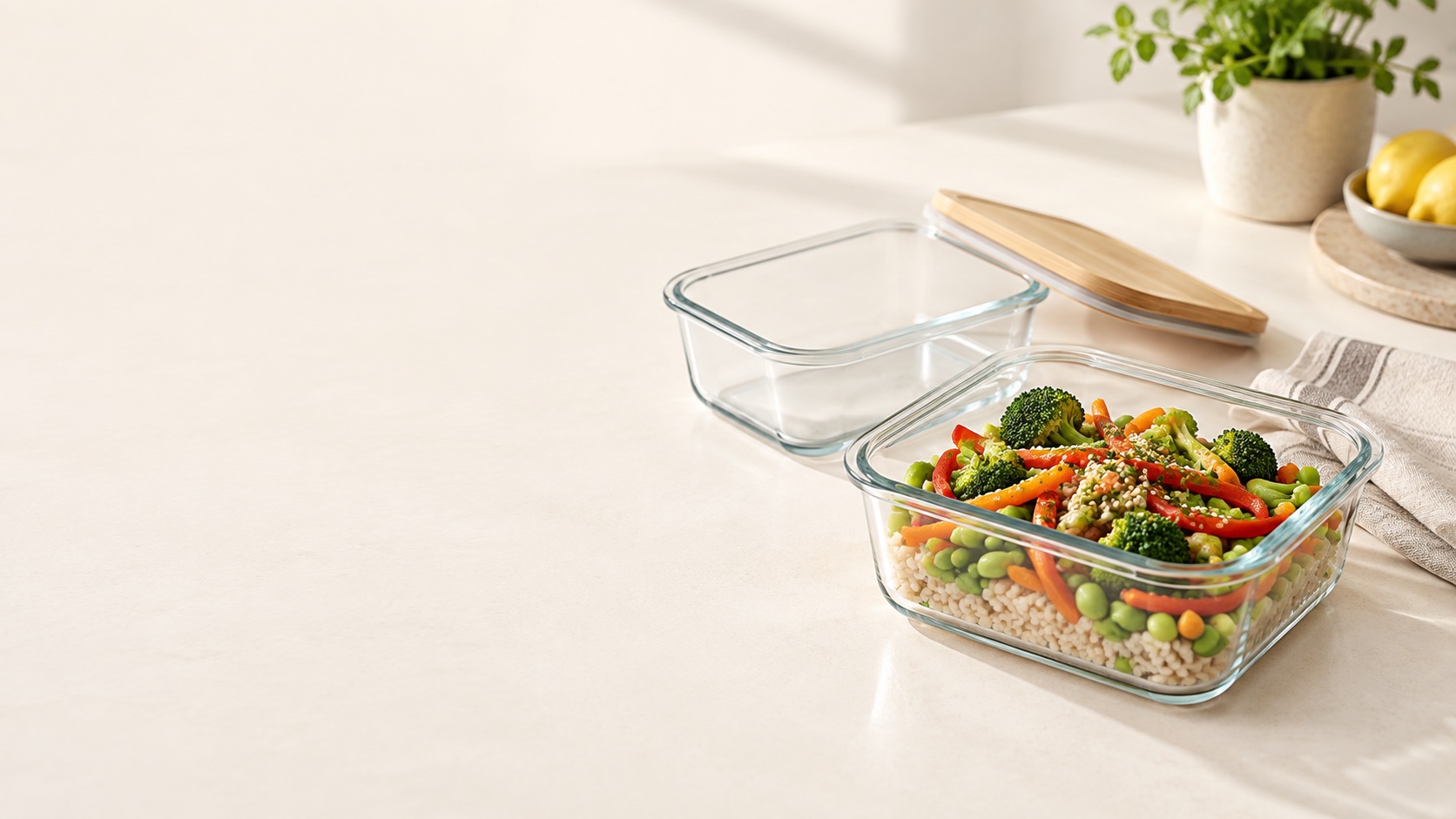 Illustration of Allo Borosilicate Glass Meal-Prep Containers, Set of 2