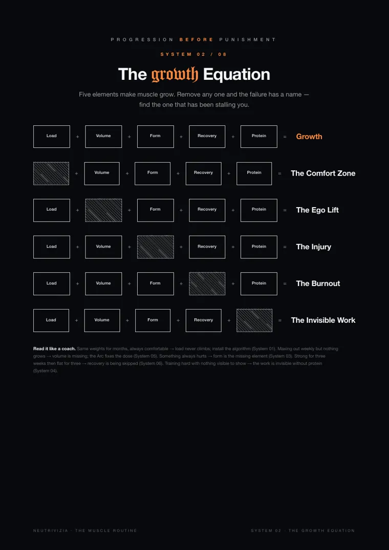 THE MUSCLE ROUTINE, page 8: The Growth Equation