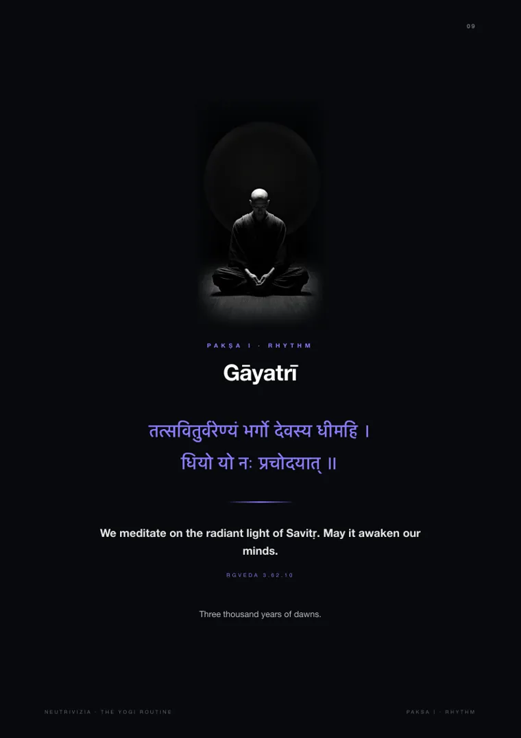 THE YOGI ROUTINE, page 9: Ṛgveda 3.62.10